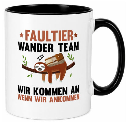 Faultier Wanderteam | Spruch Motiv Wandern lustig Tierliebhaber Humor Geschenk Tasse