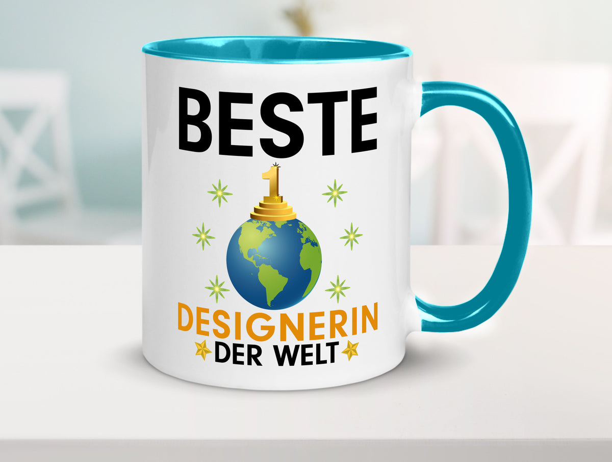 Welt Beste Designerin | Mode lustiger Spruch Geschenk Humor Geschenkidee Tasse