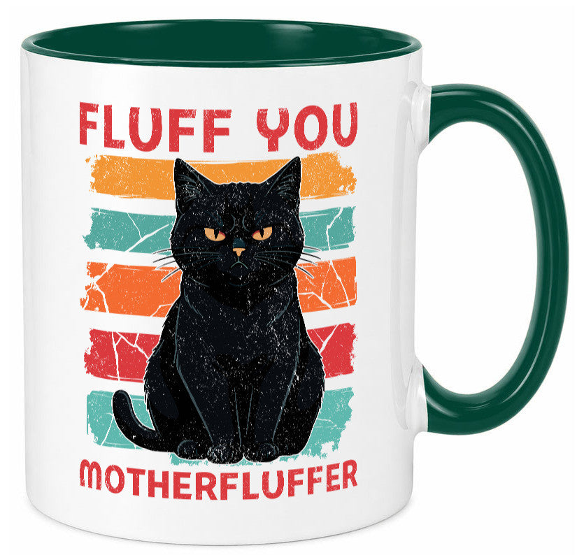 Fluff you Motherfluffer | Schwarze Katze Böse Humor Tierliebhaber Geschenkidee