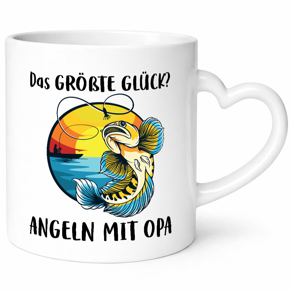 Das größte Glück angeln mit Opa | Angler Geschenkidee Familie Humor Tasse