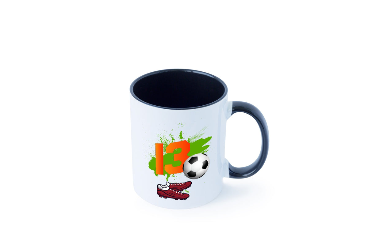 13. Geburtstag | Jungen Fußball Fußballspieler Humor Geschenkidee Tasse