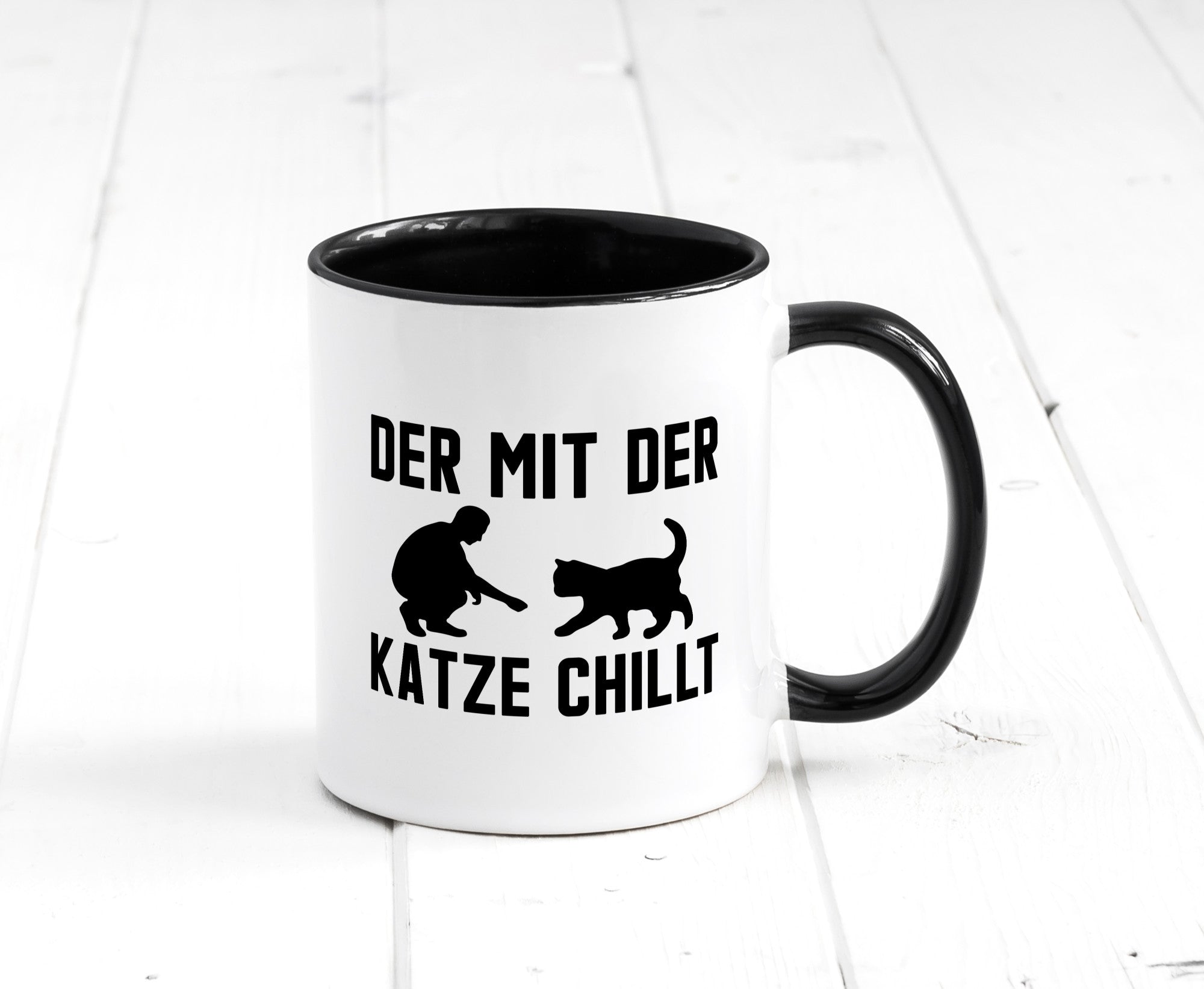 Mit der Katze | Chillen Katzenliebhaber Tierfreund lustiger Spruch Geschenk