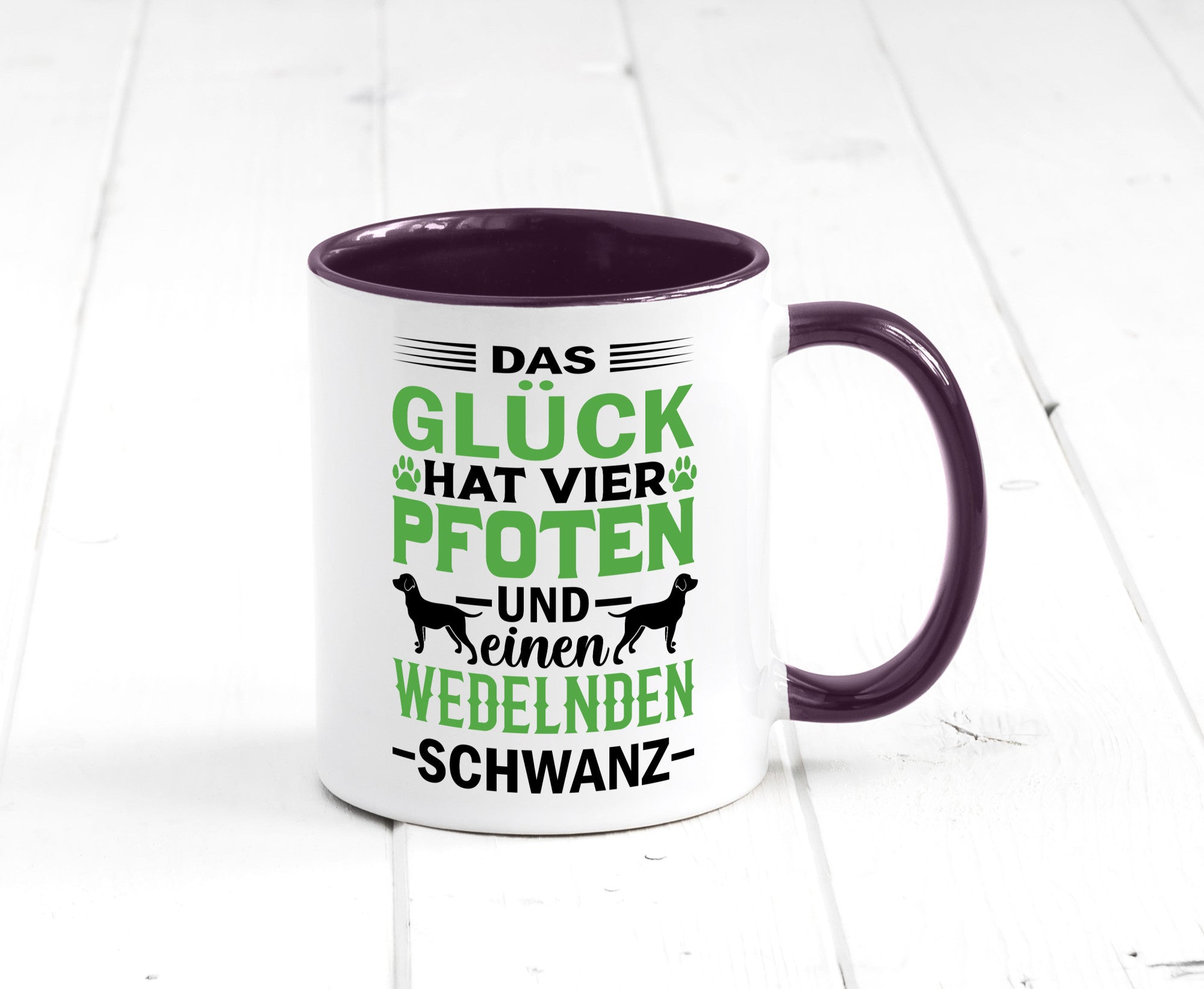 Das Glück hat 4 Pfoten | Hundeliebhaber Ich liebe Hunde Geschenk Tierliebhaber
