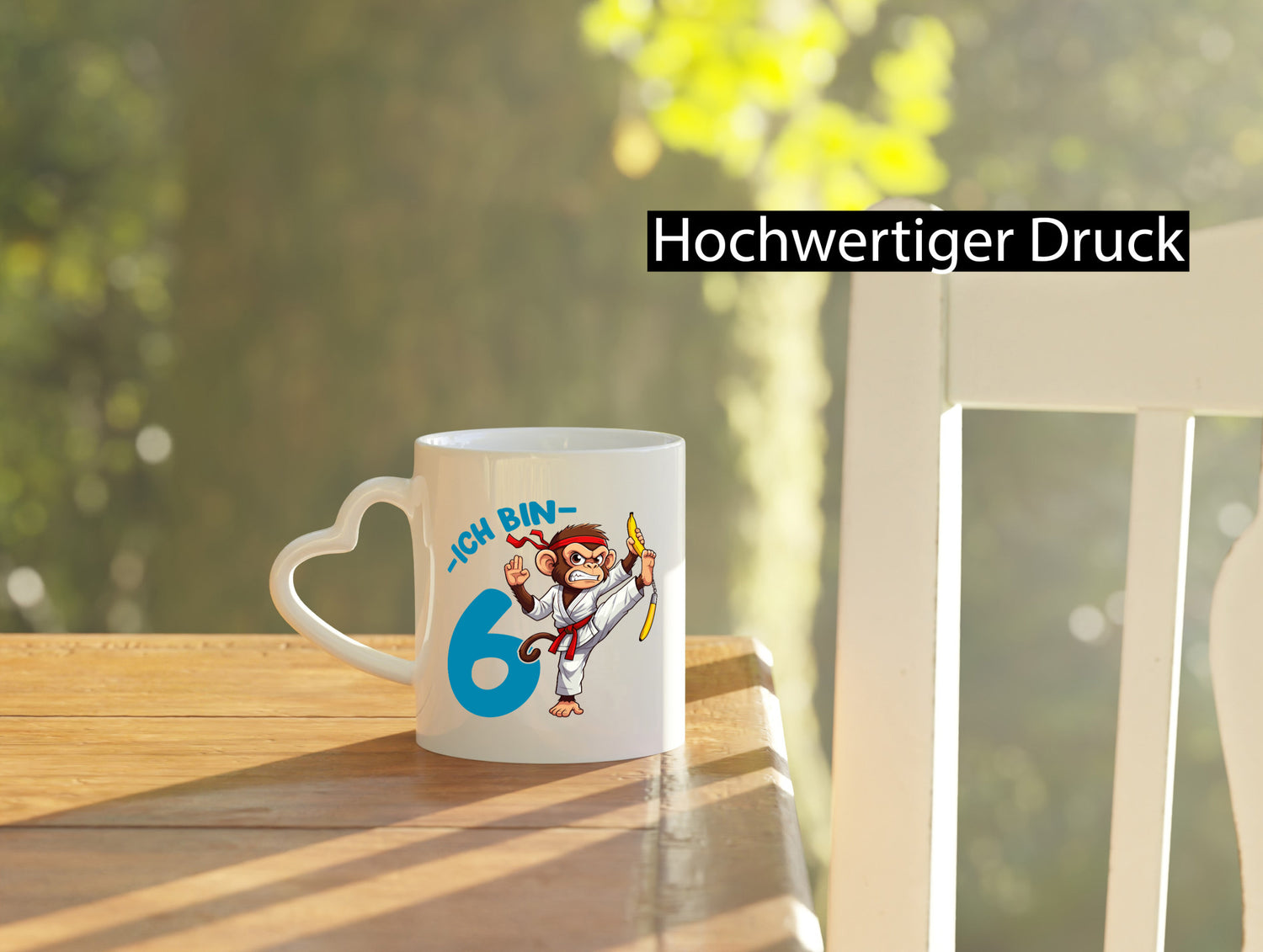 Ich bin 6 | 6. Geburtstag Karate Kampfsport Affe Geschenkidee Humor Tasse