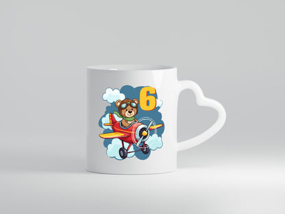 6. Geburtstag | 6 Jahre Kinder Pilot Flugzeug Humor Geschenkidee Tasse