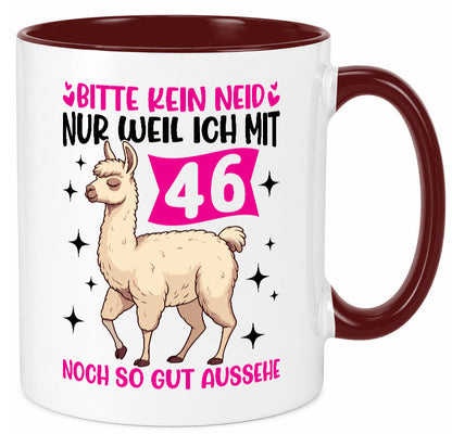 46. Geburtstag | 46 Jahre Lama gut aussehen lustig Geschenkidee Geschenk Tasse