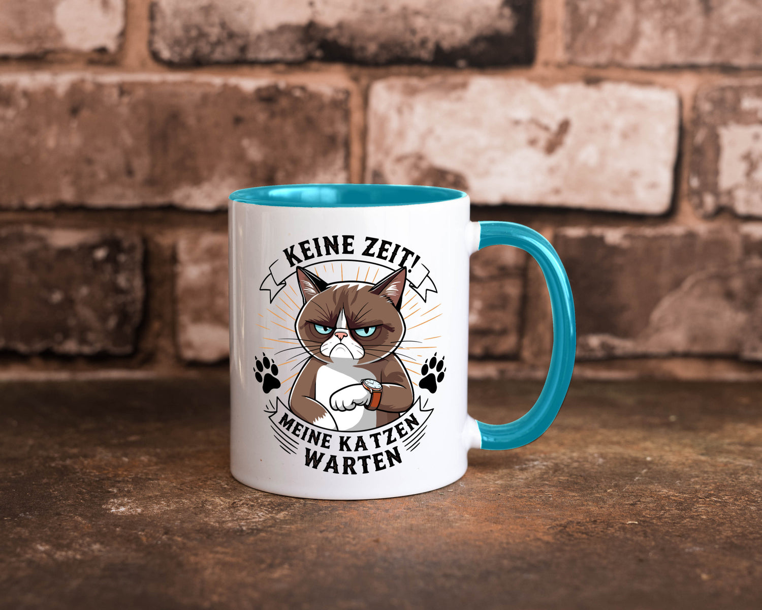 Keine Zeit meine Katzen Warten | Schwarze Katze Geschenkidee Tierliebhaber