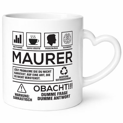 Achtung Probleme Maurer | Bau Handwerker lustig Humor Geschenkidee Geschenk