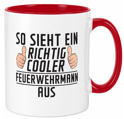 Richtig Cooler Feuerwehrmann | Feuerwehr Geschenkidee Humor Tasse