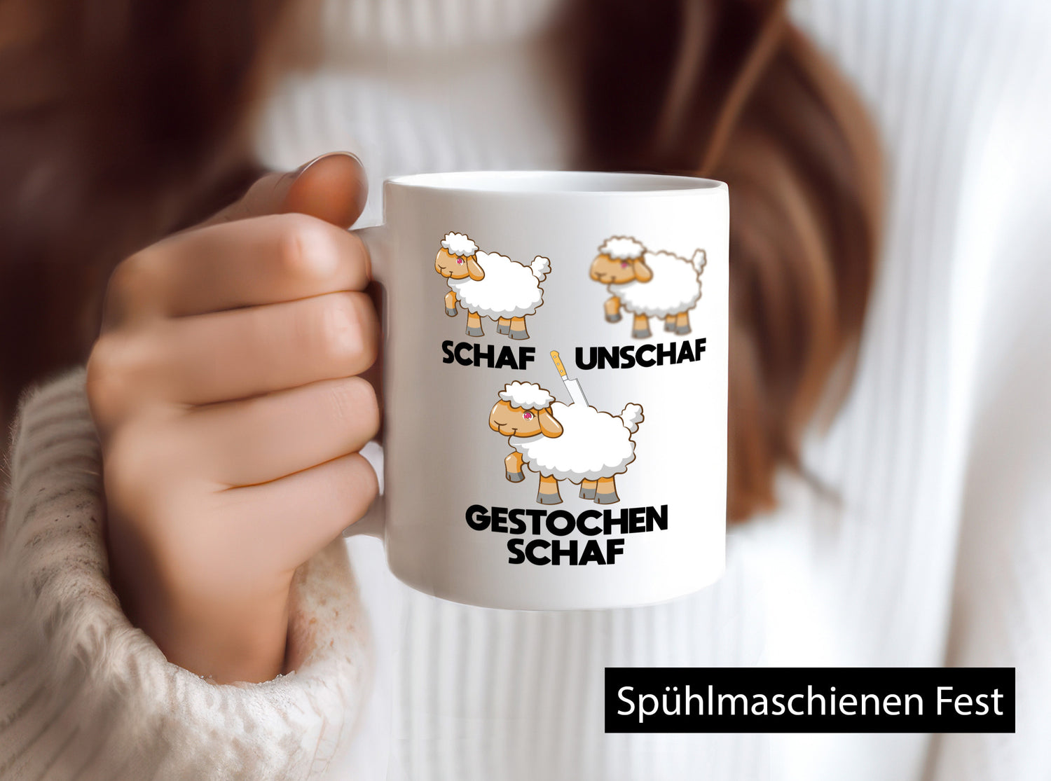 Schaf - Unschaf gestochen | Schafe lustig Humor Geschenkidee Geschenk Tasse