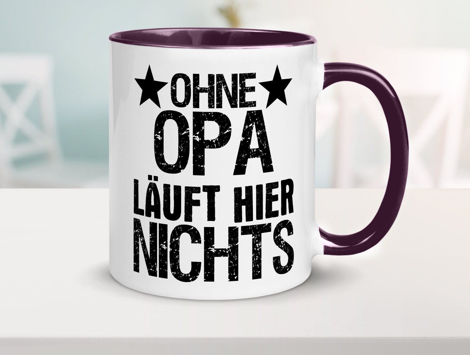 Ohne Opa läuft hier nichts | Sterne Geschenkidee Familie Humor Tasse