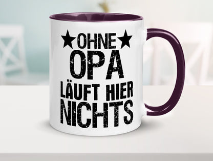 Ohne Opa läuft hier nichts | Sterne Geschenkidee Familie Humor Tasse