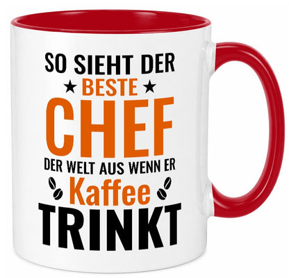 Kaffee trinkt: Chef | Führungskraft Vorgesetzter Humor Arbeit Kollegen Büro Tasse