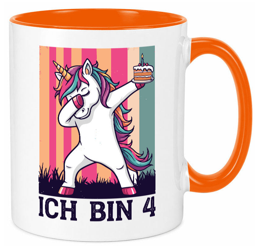 4 Geburtstag | Einhorn Damping Mädchen lustig Geschenkidee Geschenk Tasse