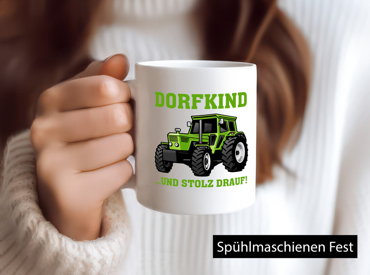 Dorfkind und stolz drauf | Traktor Tasse Bauernschaft lustig Humor Geschenkidee