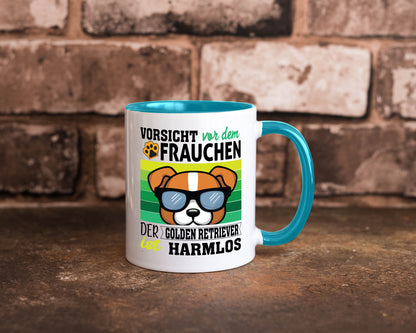 Vorsicht vor dem Frauchen Golden Retriever ist Harmlos lustiger Spruch Geschenk