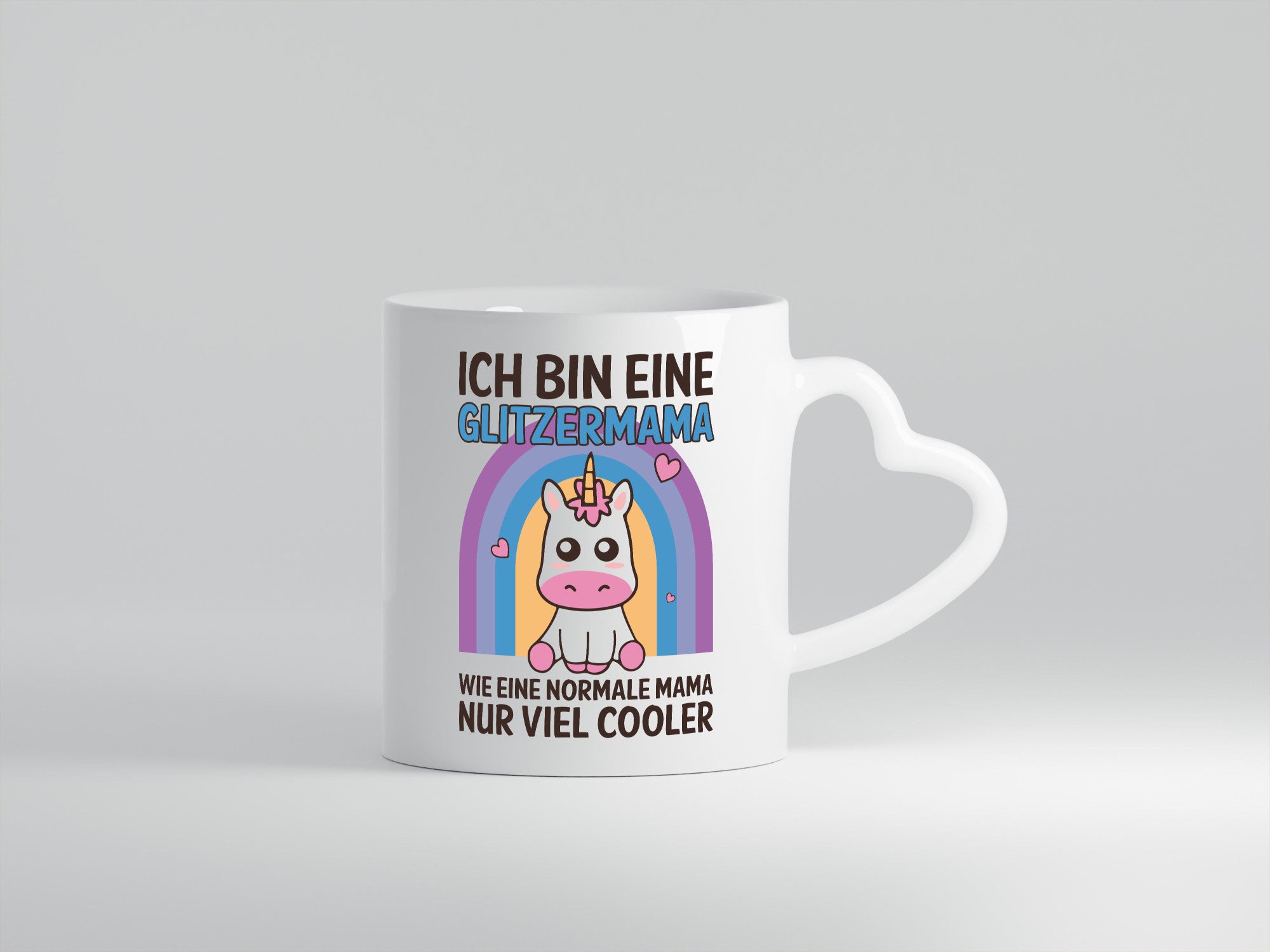 Glitzermama, wie normal, nur cooler | Einhorn Geschenkidee Familie Humor Tasse