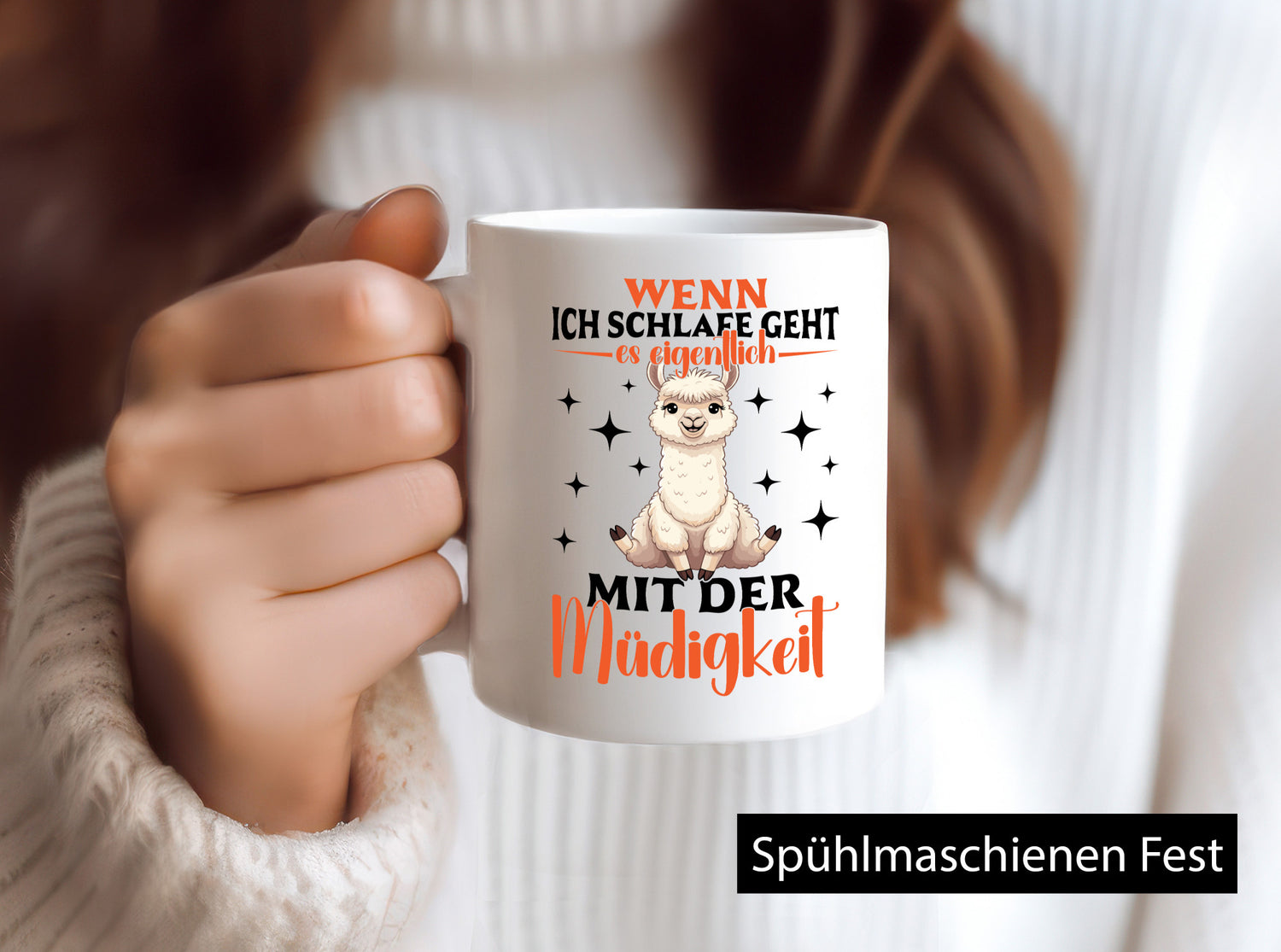 Wenn ich schlafe dann geht es | Lama Alpaka lustiger Spruch Geschenk Humor