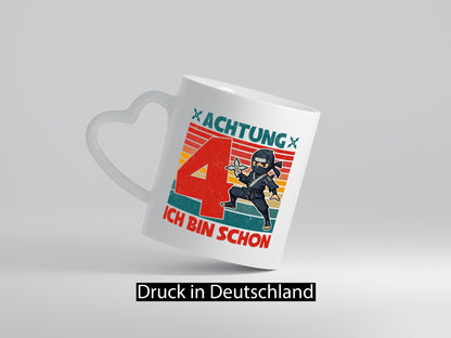 4. Geburtstag | 4 Jahre Ninja Kindergeburtstag lustig Geschenkidee Geschenk