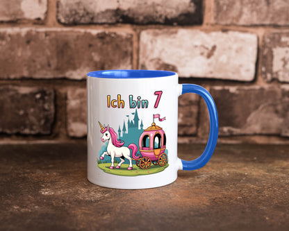 7. Geburtstag | Prinzessin in Kutsche Einhorn lustiger Spruch Geschenk