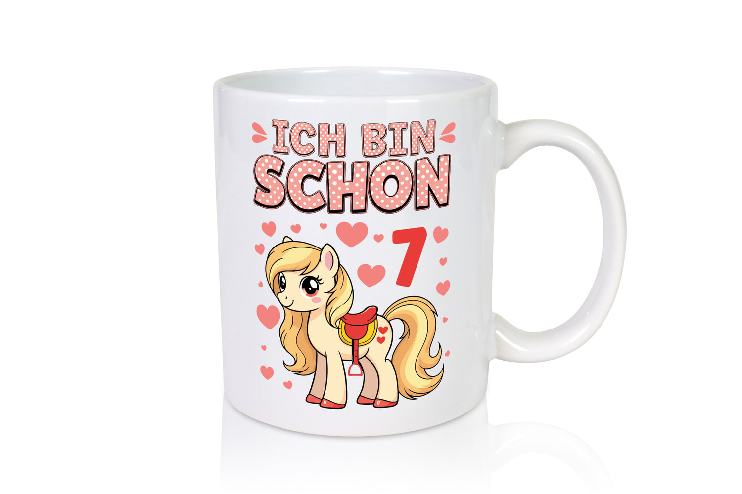 7. Geburtstag | 7 Jahre Mädchen Reiten Pony lustiger Spruch Geschenk