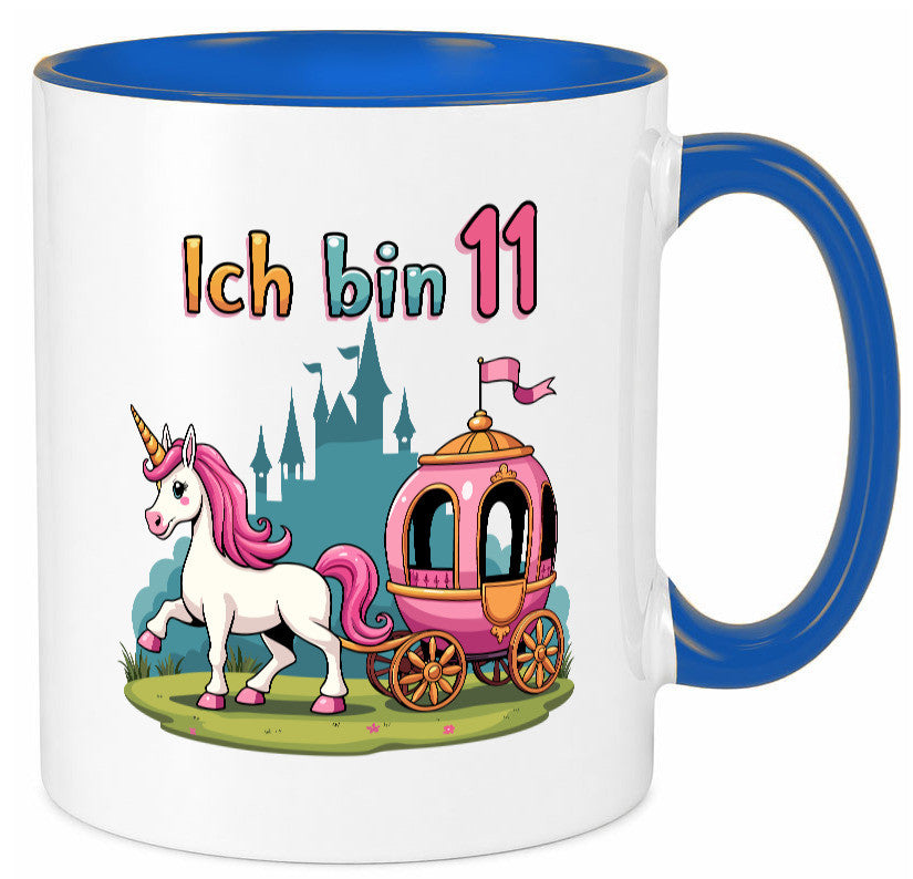11. Geburtstag | Prinzessin in Kutsche Einhorn lustig Geschenkidee Geschenk Tasse