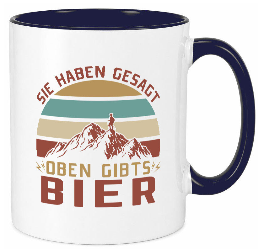 Oben gibtÂ´s Bier | Mensch Berge Geschenkidee Humor Tasse