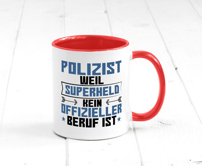 Superheld Polizist | Polizei lustiger Spruch Geschenk Humor Geschenkidee Tasse
