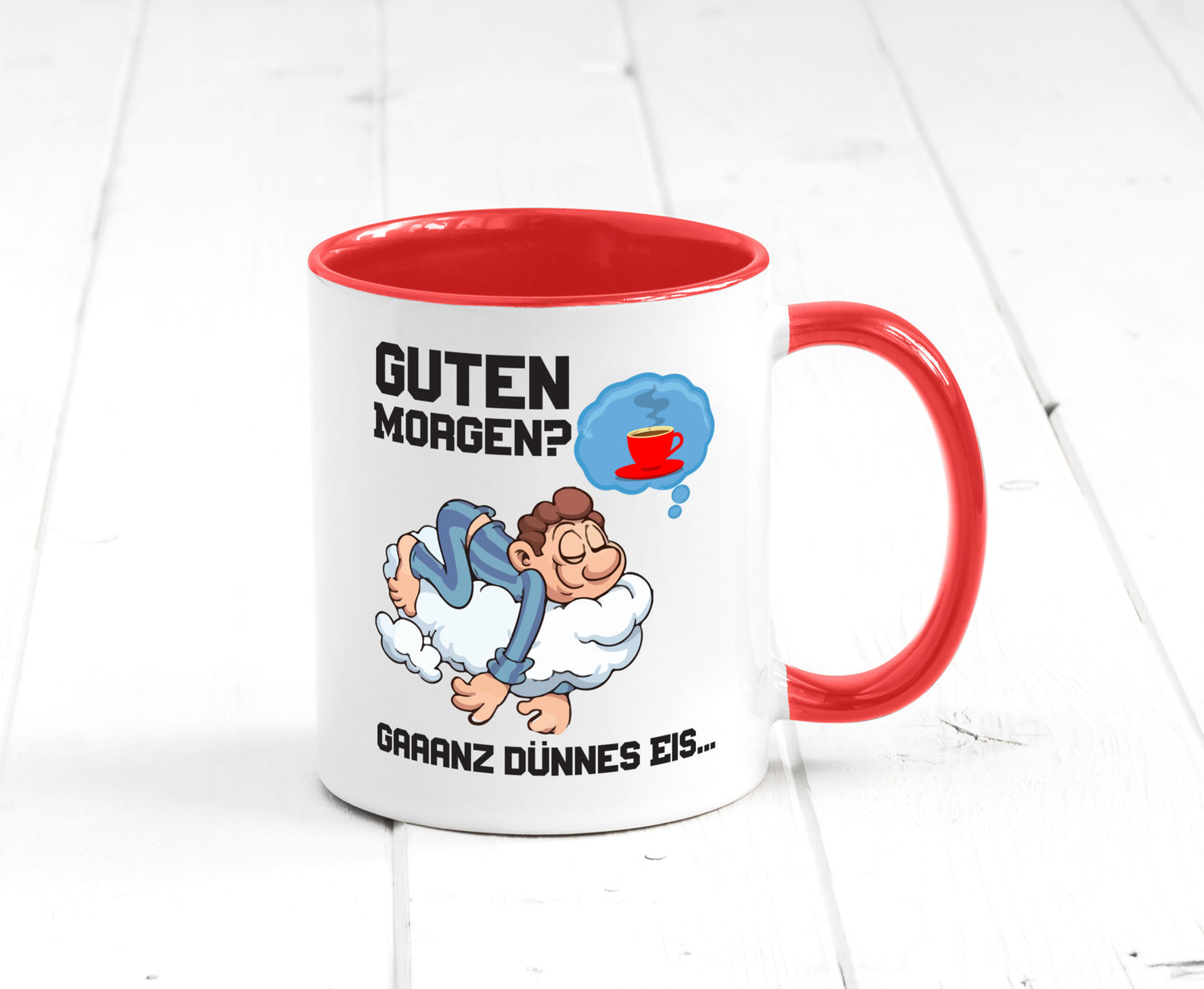 Ganz dünnes Eis | Morgenmuffel Tasse Kaffeetrinker Geschenkidee Humor