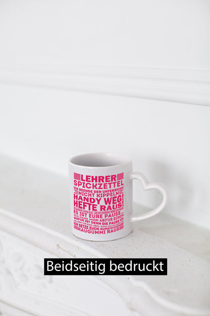 Lehrer Spickzettel | Beruf Tasse lustiger Spruch vl3 Humor Arbeit Kollegen Büro