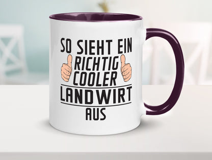 Richtig Cooler Landwirt | Bauer Landwirtschaft lustig Humor Geschenkidee Tasse