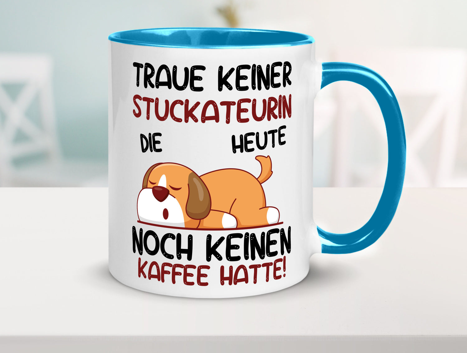 Traue keiner Stuckateurin | Innenausbau lustig Humor Geschenkidee Geschenk Tasse