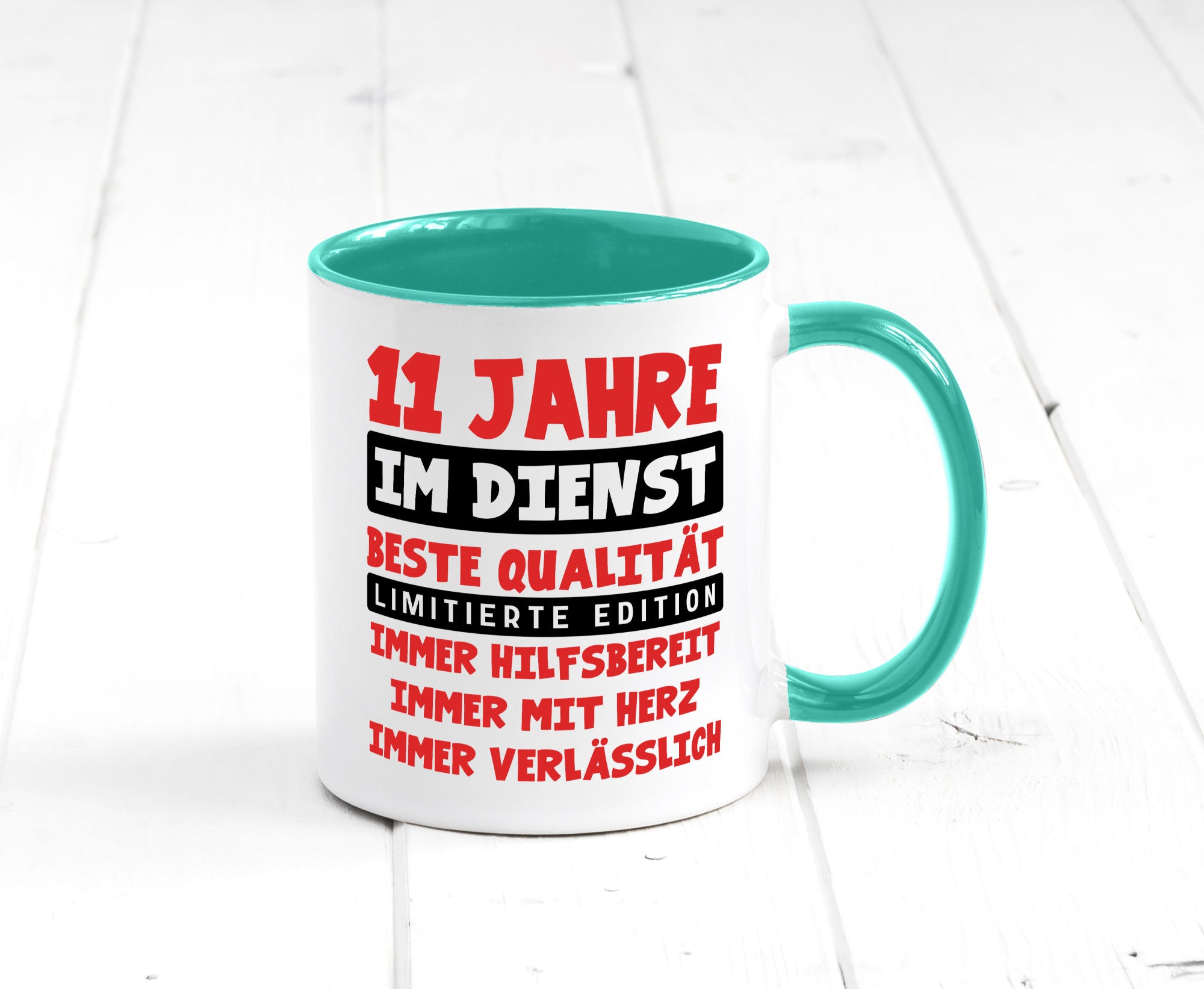 11 Jahre im Dienst | Jubiläum Arbeit v9 Geschenkidee Kollegen Büro Humor Tasse