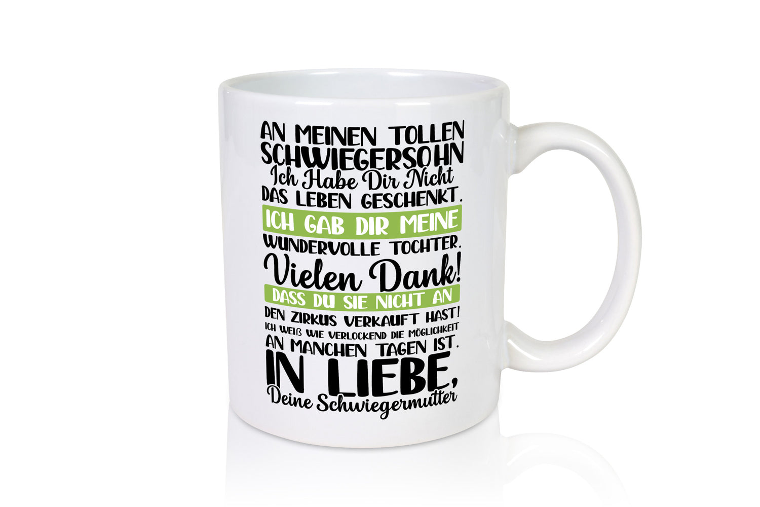 An meinen tollen Schwiegersohn vl2 lustig Familie Geschenkidee Geschenk Tasse