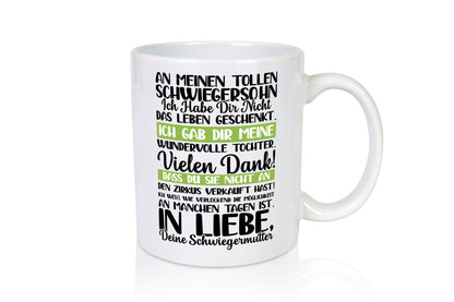 An meinen tollen Schwiegersohn vl2 lustig Familie Geschenkidee Geschenk Tasse