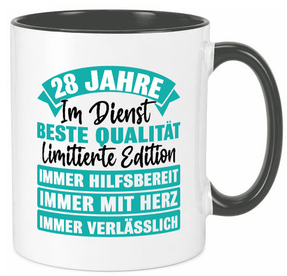 28 Jahre im Dienst | Jubiläum Arbeit lustig Kollegen Büro Geschenk Tasse