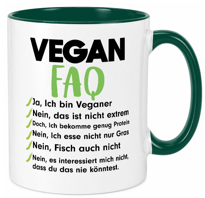 Vegan FAQ | Veganer Lifestyle Ich liebe Humor Geschenkidee Tasse