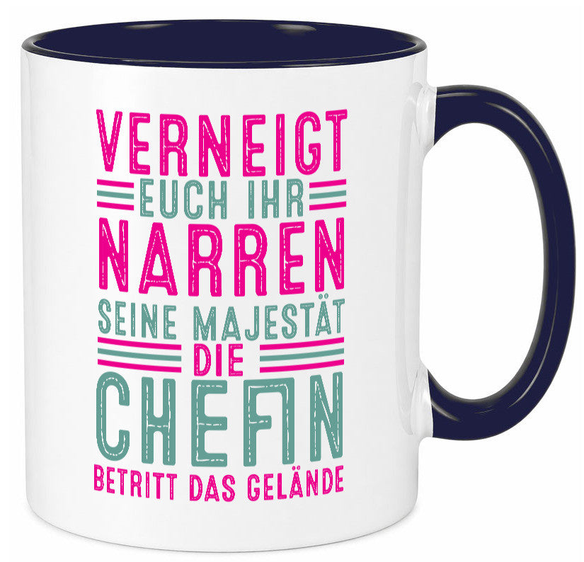 Verneigt euch: Chefin | Führungskraft Vorgesetzte v2 Humor Arbeit Kollegen Büro Tasse