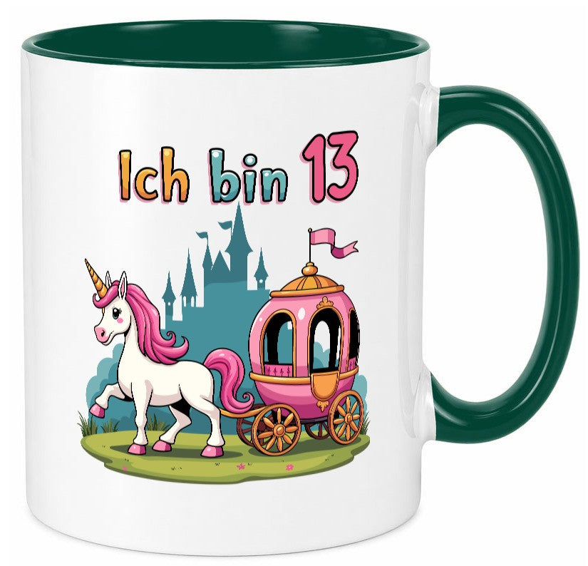 13. Geburtstag | Prinzessin in Kutsche Einhorn Geschenk Geschenkidee lustiger Tasse