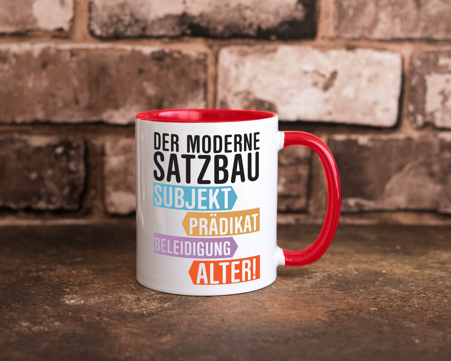 Moderner Satzbau | Lehrer Lehrerin Kollege lustig Arbeit Kollegen Büro Geschenk