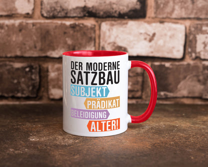Moderner Satzbau | Lehrer Lehrerin Kollege lustig Arbeit Kollegen Büro Geschenk