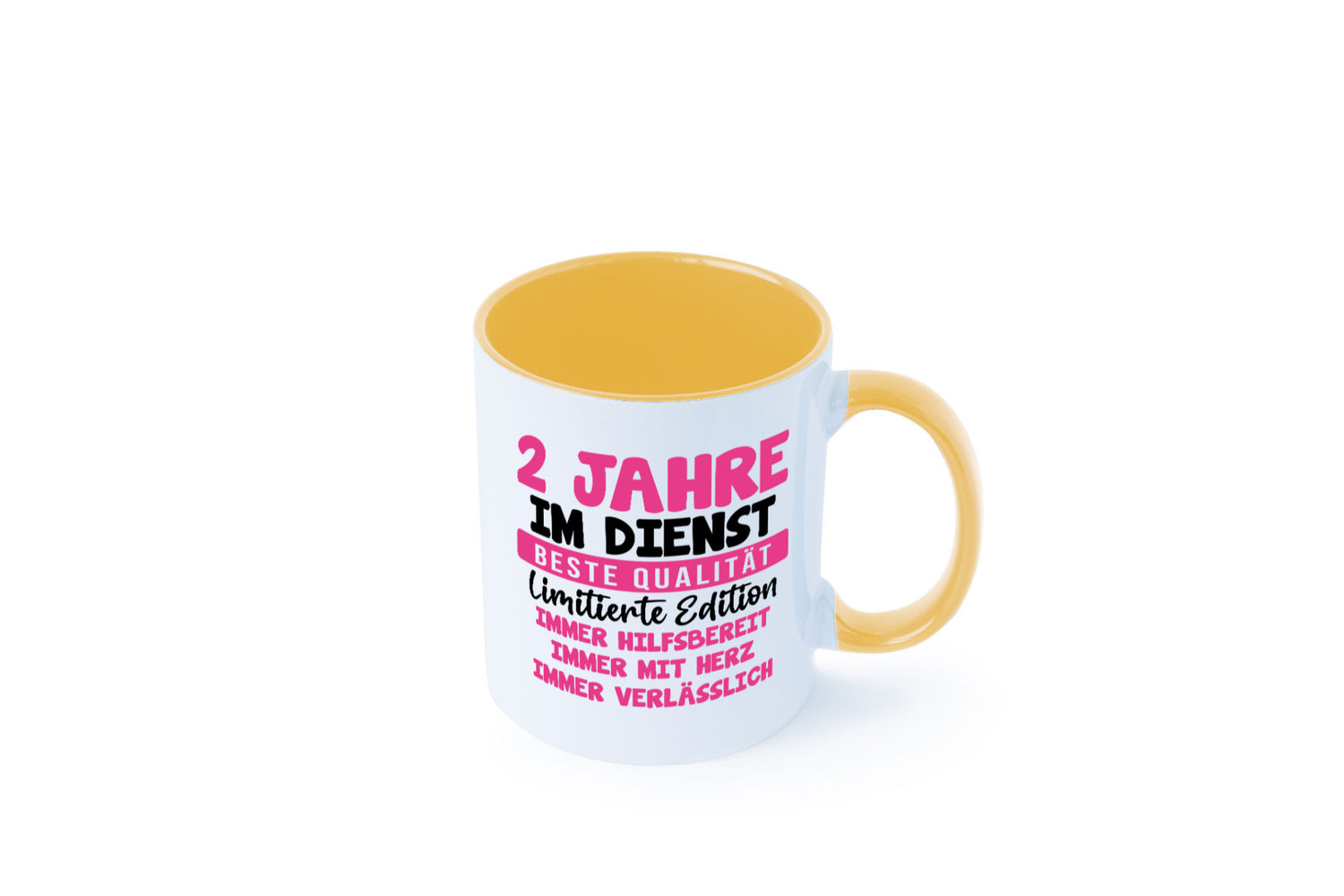 2 Jahre im Dienst | Jubiläum Arbeit v10 lustig Kollegen Büro Geschenk Tasse
