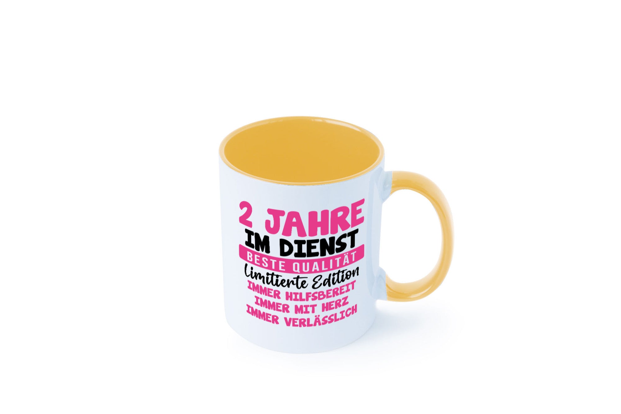 2 Jahre im Dienst | Jubiläum Arbeit v10 lustig Kollegen Büro Geschenk Tasse