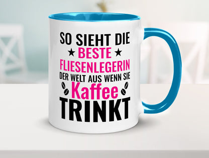 Kaffee trinkt: Fliesenlegerin | Fliesenlegen Bau Humor Geschenkidee Tasse