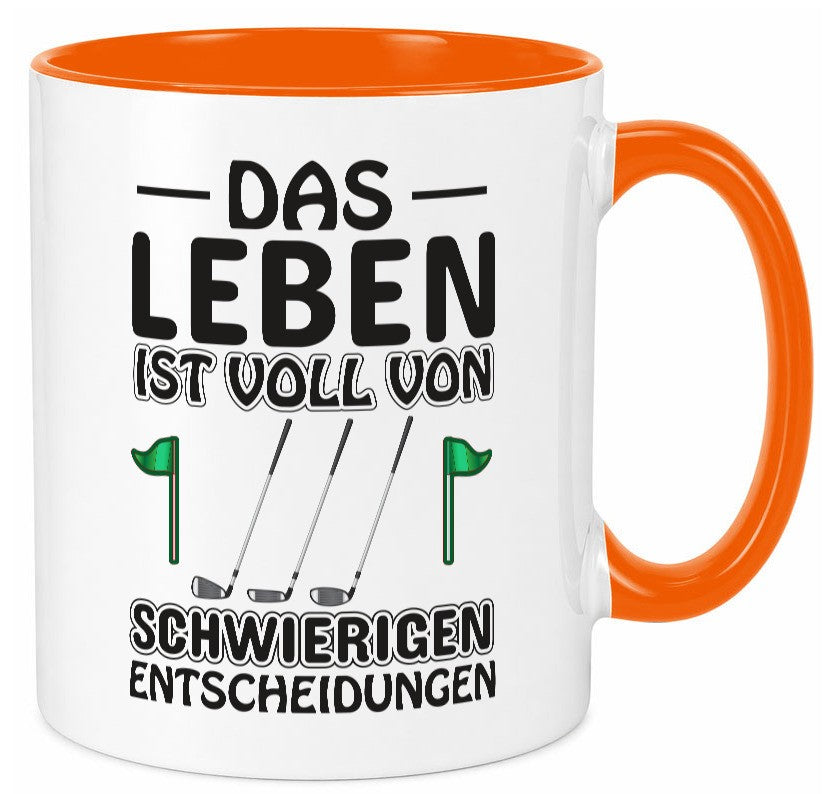 Schwierige Entscheidungen | Golfer Tasse Golf Spieler Geschenkidee Humor