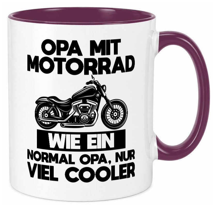 Opa mit Motorrad, viel cooler | Motorrad lustig Familie Geschenkidee Geschenk Tasse