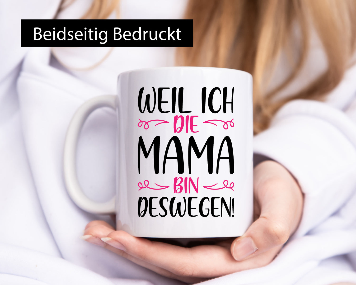 Weil ich Mama bin | Blümchen lustig Familie Geschenkidee Geschenk Tasse