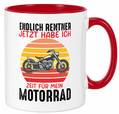 Endlich Renter jetzt habe ich Zeit für mein Motorrad lustig Humor Geschenkidee Tasse