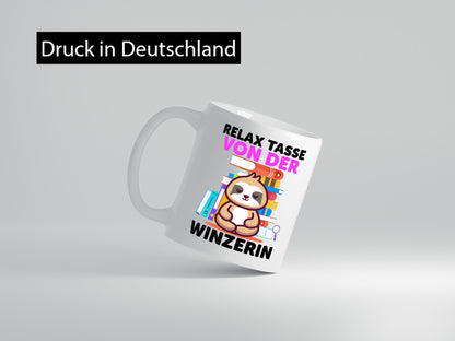 Relax Tasse: Winzerin | Weinbauer Wein lustiger Spruch Geschenk Humor