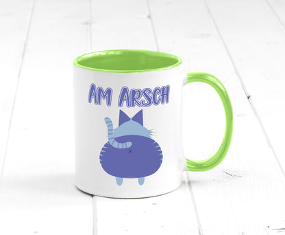 Am Arsch | Katzenmotiv Tasse Kollege Katzenbesitzer Geschenkidee Arbeit